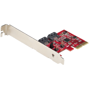 StarTech.com Scheda PCIe SATA - Scheda di Espansione PCIe SATA 2 Porte 6Gbps - Profilo Alto/Basso - Convertitore PCIe/SATA - Controller RAID SATA ASM1062R - Adattatore PCIe/SATA (2P6GR-PCIE-SATA-CARD) - Storage controller - SATA 6Gb/s - profilo basso