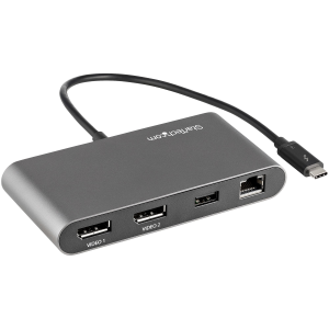 StarTech.com Thunderbolt 3 Mini Dock - TB3 Docking Station per 2 monitor DisplayPort 4K 60Hz - 1x USB-A, GbE - Cavo da 28 cm (TB3DKM2DPL) - Docking station - Thunderbolt 3 - 2 x DP - 1GbE