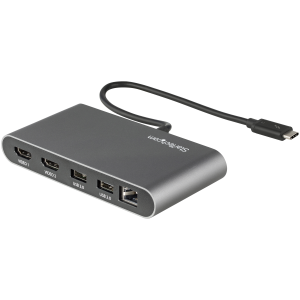 StarTech.com Thunderbolt 3 Mini Dock - TB3 Docking Station per 2 monitor HDMI 4K 60Hz - 2x USB-A (3.2/2.0), GbE - Mac/Windows (TB3DKM2HDL) - Docking station - Thunderbolt 3 - 2 x HDMI - 1GbE