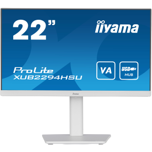 iiyama ProLite XUB2294HSU-W2 - Monitor a LED - 22" (21.5" visualizzabile) - 1920 x 1080 Full HD (1080p) @ 75 Hz - VA - 250 cd/m² - 3000:1 - 1 ms - HDMI, DisplayPort, USB - altoparlanti - bianco opco