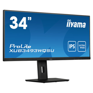 iiyama ProLite XUB3493WQSU-B5 - Monitor a LED - 34" - 3440 x 1440 UWQHD @ 75 Hz - ADS-IPS - 400 cd/m? - 1000:1 - 4 ms - 2xHDMI, DisplayPort - altoparlanti - nero opaco