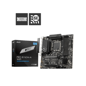 MSI MB B760, B760M-A WIFI, LGA 1700, 4DDR5, 2PCI-Ex16, 1PCI-Ex1, 2M.2, 4SATA3, MATX