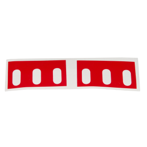 CONFEZIONE COPPIA ETICHETTE ROSSE PER SUPPORTI LATERALI 19" MULTIPRESE RACK