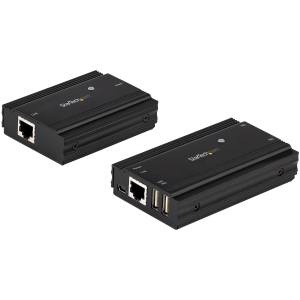StarTech.com Extender USB 2.0 a 4 porte - Estensore Ethernet USB multiporta via CAT5/6 100m - USB Extender Hub via Lan/RJ45 - Kit Prolunga USB 2.0 alimentato - 480 Mbps - Alluminio (USB2004EXT100) - Prolunga USB - USB 2.0 - sopra CAT 5e/6 - fino a 10