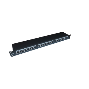 LINK PANNELLO PATCH PER RETI CON 24 PORTE RJ45 CAT 6 SCHERMATO 19" COLORE NERO