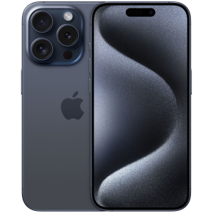 Apple iPhone 15 Pro - 5G smartphone - dual SIM /Memoria Interna 256 GB - display OLED - 6.1" - 2556 x 1179 pixel (120 Hz) - 3 x fotocamere posteriori 48 MP, 12 MP, 12 MP - front camera 12 MP - blu titanio