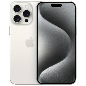 Apple iPhone 15 Pro Max - 5G smartphone - dual SIM /Memoria Interna 256 GB - display OLED - 6.7" - 2796 x 1290 pixels (120 Hz) - 3 x fotocamere posteriori 48 MP, 12 MP, 12 MP - front camera 12 MP - bianco titanio