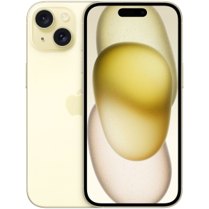 Apple iPhone 15 - 5G smartphone - dual SIM /Memoria Interna 128 GB - display OLED - 6.1" - 2556 x 1179 pixel - 2x fotocamere posteriori 48 MP, 12 MP - front camera 12 MP - giallo