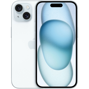 Apple iPhone 15 - 5G smartphone - dual SIM /Memoria Interna 128 GB - display OLED - 6.1" - 2556 x 1179 pixel - 2x fotocamere posteriori 48 MP, 12 MP - front camera 12 MP - blu