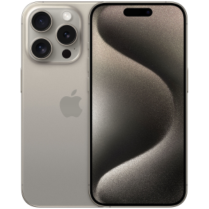 Apple iPhone 15 Pro - 5G smartphone - dual SIM /Memoria Interna 1 TB - display OLED - 6.1" - 2556 x 1179 pixel (120 Hz) - 3 x fotocamere posteriori 48 MP, 12 MP, 12 MP - front camera 12 MP - natural titanium