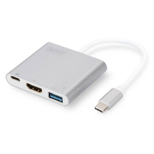 DIGITUS ADATTATORE MULTIPORTA USB 3.0 TIPO C - HDMI +USB 3.0+ PORTA TIPO C