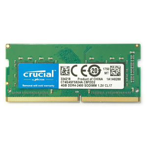 Crucial - DDR4 - modulo - 4 GB - SO DIMM 260-pin - 1200 MHz / PC4-19200 - CL17 - 1.2 V - senza buffer - non ECC