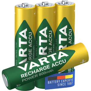 Varta Recharge Accu Power AAA 800 MAh Blister Da 4 (Batteria NiMH Accu Precaricata, Micro, Ricaricabile, Pronta All''Uso)