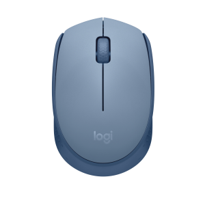 Logitech M171 - Mouse - per destrorsi e per sinistrorsi - ottica - 3 pulsanti - senza fili - 2.4 GHz - ricevitore wireless USB - blu/grigio