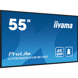 iiyama ProLite LH5560UHS-B1AG - 55" Categoria diagonale (54.6" visualizzabile) Display LCD retroilluminato a LED - segnaletica digitale - con lettore multimediale integrato nel SoC - 4K UHD (2160p) 3840 x 2160 - luminoso sul bordo - nero, finitura op