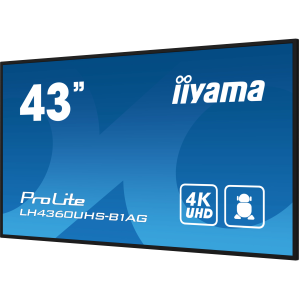 iiyama ProLite LH4360UHS-B1AG - 43" Categoria diagonale (42.5" visualizzabile) Display LCD retroilluminato a LED - segnaletica digitale - con lettore multimediale integrato nel SoC - 4K UHD (2160p) 3840 x 2160 - luminoso sul bordo - nero, finitura op