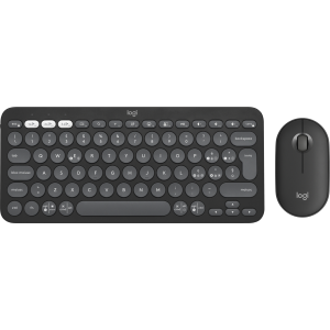 Logitech Pebble 2 Combo - Set mouse e tastiera - senza fili - Bluetooth LE - QWERTY - italiana - tonal graphite