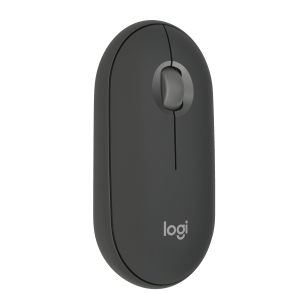 Logitech Pebble Mouse 2 M350s - Mouse - ottica - 3 pulsanti - senza fili - Bluetooth 5.2 LE - tonal graphite