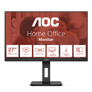 AOC 27E3QAF - Monitor a LED - 27" - 1920 x 1080 Full HD (1080p) @ 75 Hz - IPS - 1000:1 - 4 ms - HDMI, VGA, DisplayPort - altoparlanti - nero testurizzato