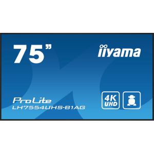 iiyama ProLite LH7554UHS-B1AG - 75" Categoria diagonale (74.5" visualizzabile) Display LCD retroilluminato a LED - segnaletica digitale - con lettore multimediale integrato, SDM Slot PC - 4K UHD (2160p) 3840 x 2160 - nero, finitura opaca