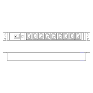 DIGITUS Presa multipla con profilo in alluminio, 9x, ingresso IEC C14