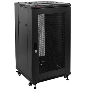LINK ARMADIO RACK 19" 27U (A)1388 (L)600 (P)600 COLORE NERO PORTA VETRO DA ASSEMBLARE