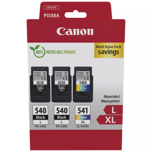 Canon 540L x2/CL-541XL Multipack - Confezione da 3 - Alta resa - nero, colore (ciano, magenta, giallo) - originale - confezione da appendere - cartuccia d'inchiostro