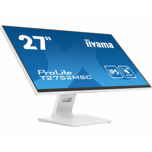 iiyama ProLite T2752MSC-W1 - Monitor a LED - 27" - touchscreen - 1920 x 1080 Full HD (1080p) @ 60 Hz - IPS - 400 cd/m? - 1000:1 - 5 ms - HDMI, DisplayPort - altoparlanti - bianco, opaco