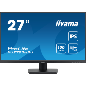 iiyama ProLite XU2793HSU-B6 - Monitor a LED - 27" - 1920 x 1080 Full HD (1080p) @ 100 Hz - IPS - 250 cd/m² - 1000:1 - 1 ms - HDMI, DisplayPort - altoparlanti - nero opaco