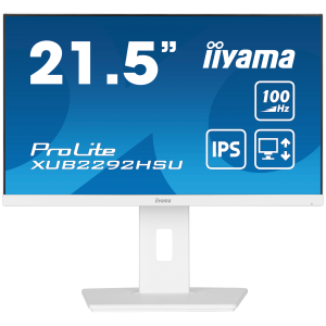 iiyama ProLite XUB2292HSU-W6 - Monitor a LED - 22" (21.5" visualizzabile) - 1920 x 1080 Full HD (1080p) @ 100 Hz - IPS - 250 cd/m² - 1000:1 - 0.4 ms - HDMI, DisplayPort - altoparlanti - bianco, opaco
