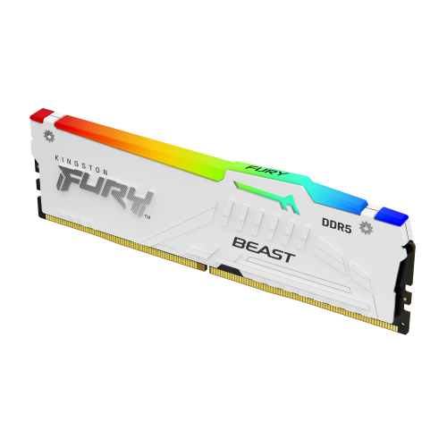 Kingston FURY Beast RGB - DDR5 - modulo - 32 GB - DIMM 288-PIN - 5200 MT/s / PC5-41600 - CL40 - 1.25 V - senza buffer - on-die ECC - bianco