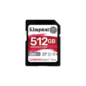 Kingston Canvas React Plus - Scheda di memoria flash - 512 GB - Video Class V60 / UHS-II U3 / Class10 - UHS-II SDXC