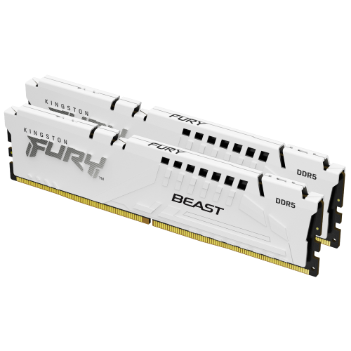 Kingston FURY Beast - DDR5 - kit - 64 GB: 2 x 32 GB - DIMM 288-PIN - 5600 MT/s / PC5-44800 - CL40 - 1.25 V - senza buffer - on-die ECC - bianco