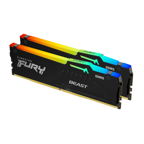 Kingston FURY Beast RGB - DDR5 - kit - 32 GB: 2 x 16 GB - DIMM 288-PIN - 6800 MHz / PC5-54400 - CL34 - 1.4 V - senza buffer - on-die ECC - nero
