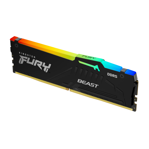 Kingston FURY Beast RGB - DDR5 - modulo - 8 GB - DIMM 288-PIN - 5600 MT/s / PC5-44800 - CL36 - 1.25 V - senza buffer - on-die ECC - nero