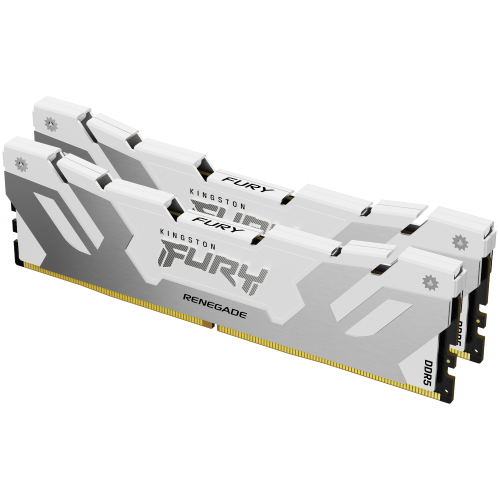 Kingston FURY Renegade - DDR5 - kit - 32 GB: 2 x 16 GB - DIMM 288-PIN - 6400 MT/s / PC5-51200 - CL32 - 1.4 V - senza buffer - on-die ECC - bianco/argento