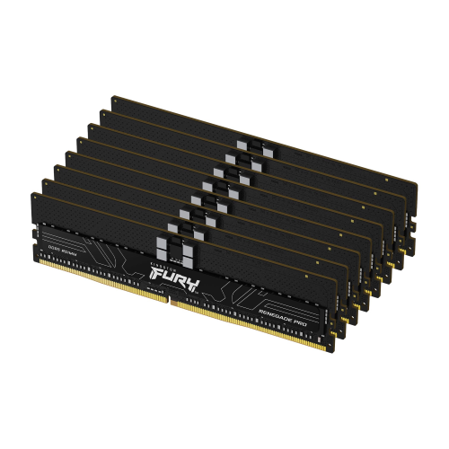 Kingston FURY Renegade Pro - DDR5 - kit - 128 GB: 8 x 16 GB - DIMM 288-PIN - 6000 MHz / PC5-48000 - CL32 - 1.35 V - registrato - on-die ECC - nero