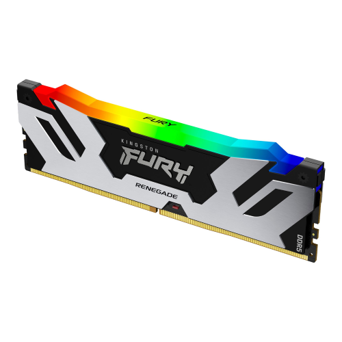 Kingston FURY Renegade RGB - DDR5 - modulo - 48 GB - DIMM 288-PIN - 6000 MT/s / PC5-48000 - CL32 - 1.35 V - senza buffer - on-die ECC - nero e argento