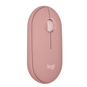 Logitech Pebble Mouse 2 M350s - Mouse - ottica - 3 pulsanti - senza fili - Bluetooth 5.2 LE - tonal rose
