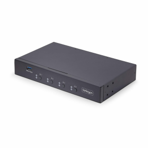 StarTech.com 4-Port KM Switch with Mouse Roaming, USB Switch for Keyboard/Mouse, 3.5mm and USB Audio, Peripheral Sharing for 4 Computers, USB 3.0 Switcher, TAA Compliant - Hotkey/Pushbutton Switching (P4A20132-KM-SWITCH) - Commutatore tastiera / mous
