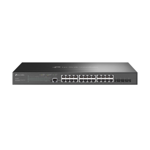 TP-Link JetStream TL-SG3428MP V6.6 - Switch - L2+ - gestito - 24 x 10/100/1000 (PoE+) + 4 x Gigabit SFP - montabile su rack - PoE+ (384 W)