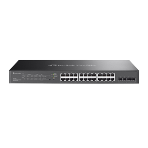 TP-Link Omada SG2428LP V1 - Switch - intelligente - 16 x 10/100/1000 (PoE+) + 8 x 10/100/1000 + 4 x Gigabit Ethernet SFP - montabile su rack - PoE+ (150 W)