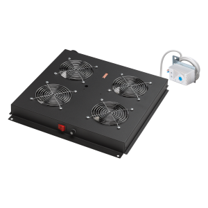 GRUPPO 4 VENTOLE CON TERMOSTATO PER ARMADI RACK LINK EAVI NERO