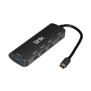 LINK HUB USB-C ® CON 4 PORTE USB E PORTA USB-C FEMMINA PD PER RICARICA DISPOSITIVI