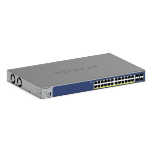 NETGEAR Smart GS728TXP - V3 - switch - L3 Lite - intelligente - 24 x 10/100/1000 (PoE+) + 4 x SFP+ - desktop, montabile su rack - PoE+ (190 W)