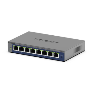 NETGEAR Plus GS108Ev4 - Switch - unmanaged - desktop, montaggio a parete, montabile su rack