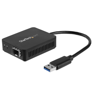 StarTech.com Adattatore di rete USB 3.0 a Fibre ottiche Gigabit Ethernet - Convertitore SFP con slot aperto - Adattatore di rete - USB 3.0 - 1000Base-LX/1000Base-SX x 1 - nero