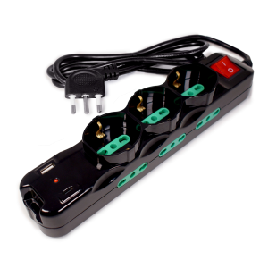 PRESA MULTIPLA TECNOWARE 3 SCHUKO 6 ITALIA 10/16A 1*USB-A 1*USB-C INT