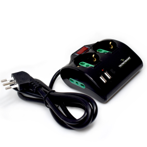 PRESA MULTIPLA TECNOWARE 2 SCHUKO 2 ITA 2*USB-A 1*USB-C INTERRUTTORE