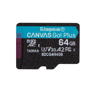 Kingston Canvas Go! Plus - Scheda di memoria flash - 64 GB - A2 / Video Class V30 / UHS-I U3 / Class10 - UHS-I microSDXC